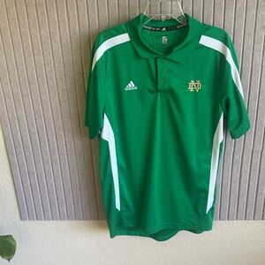 Adidas Green Polo with White Stripes